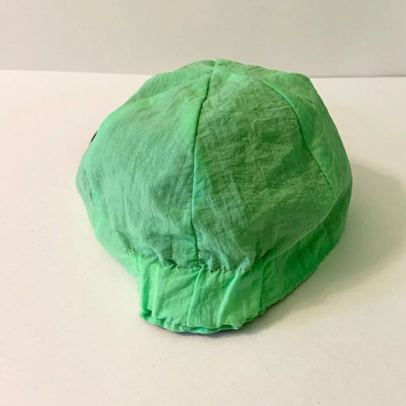 Vintage Reversible Kids Hat Neon Green  and Black One Size Nylon Cap - Picture 4 of 11